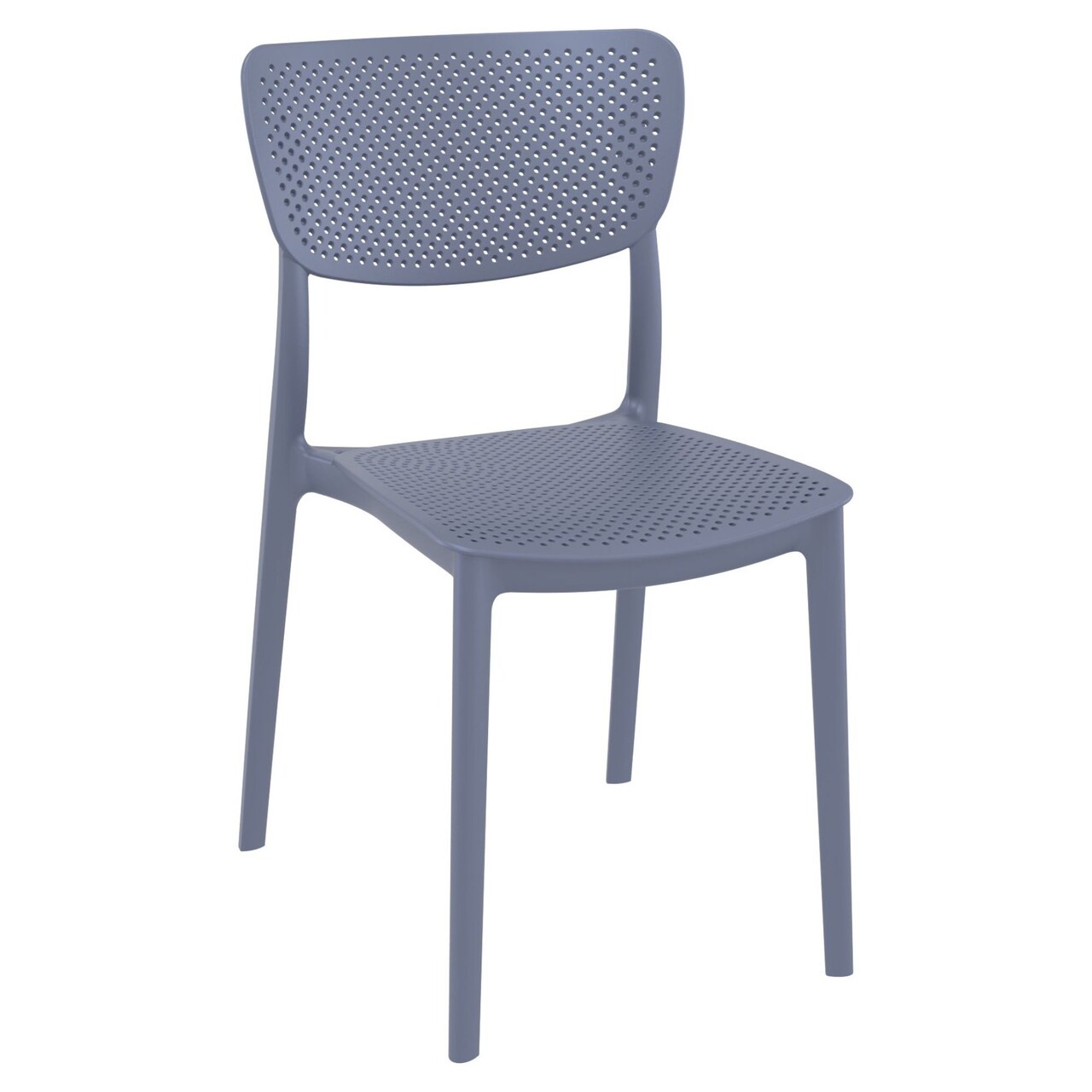 Luxury Commercial Living 33" Gray Stackable Patio Dining Chair